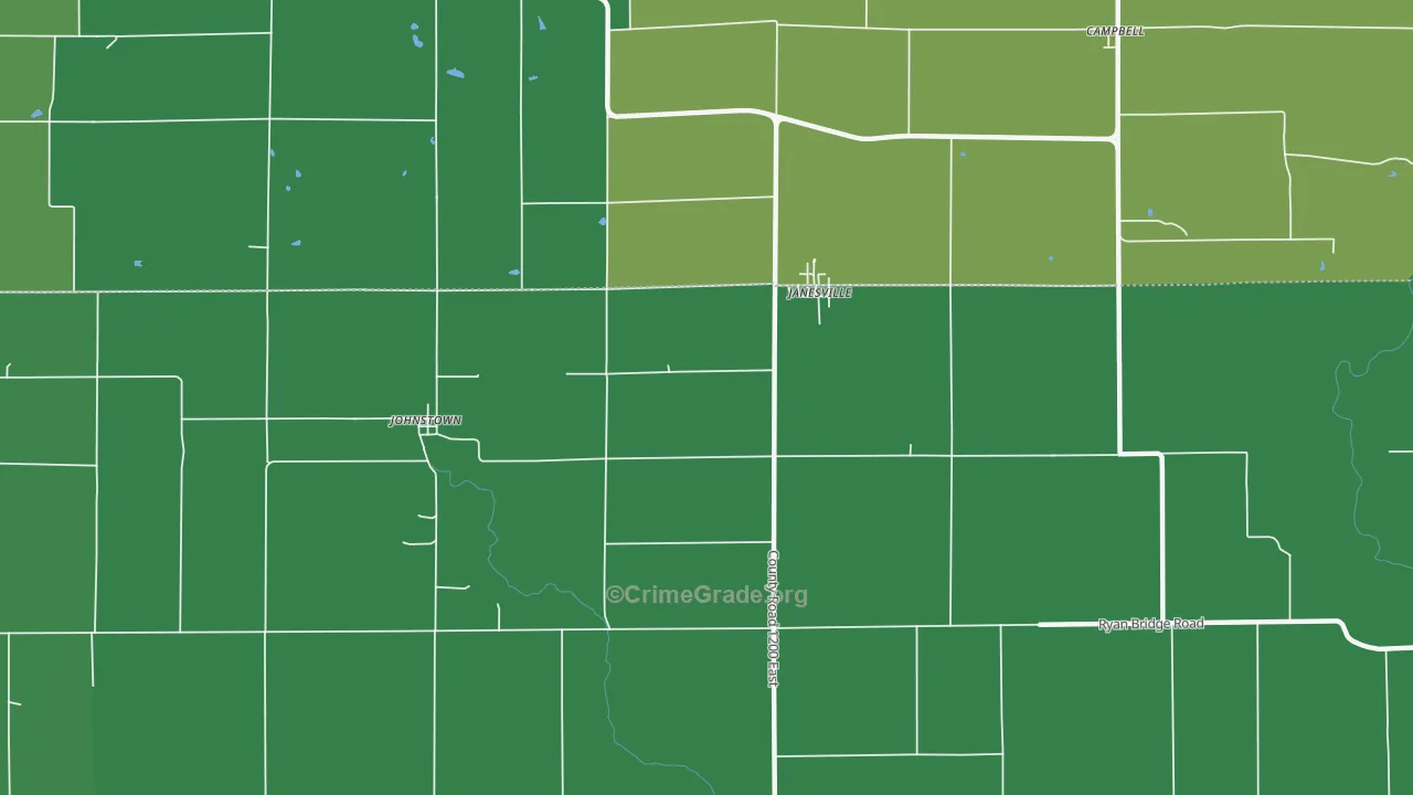 Janesville, IL Map of Vehicle Theft Rates