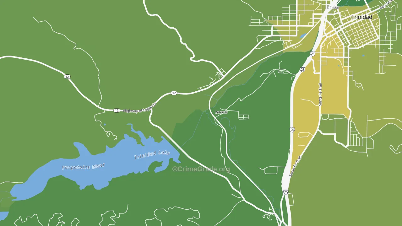 Jansen, CO Map of Vehicle Theft Rates