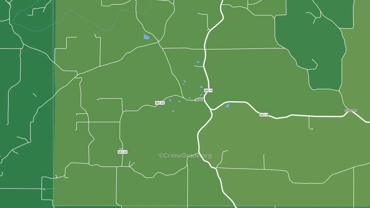 Japan, MO Map of Vehicle Theft Rates