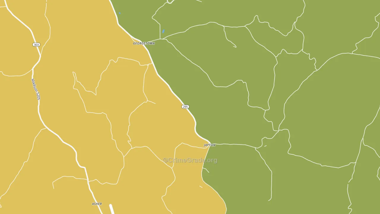 Japton, AR Map of Vehicle Theft Rates
