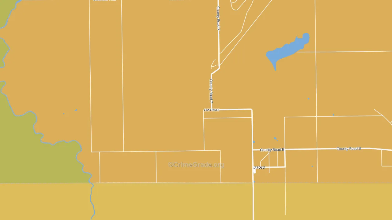Jaroso, CO Map of Vehicle Theft Rates