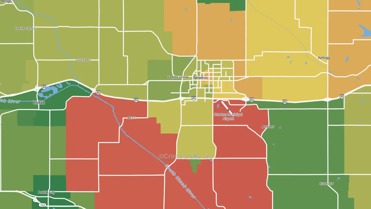 Jasper County, IA Map of Vehicle Theft Rates