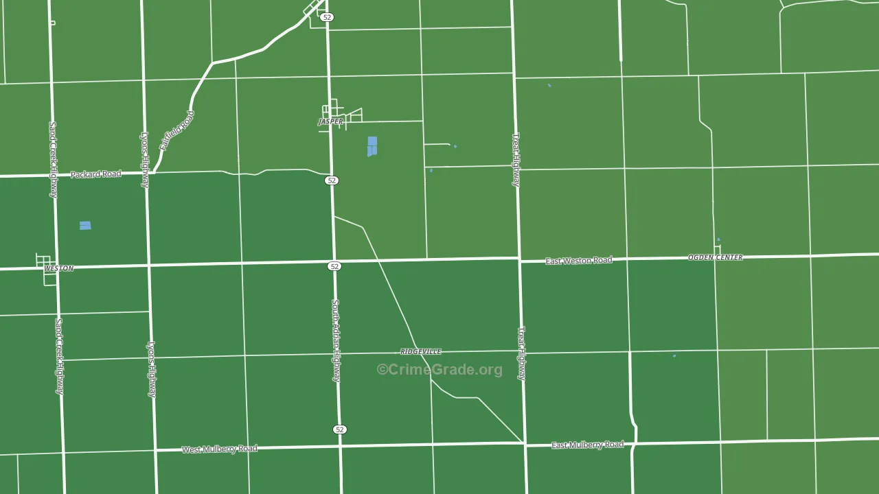 Jasper, MI Map of Vehicle Theft Rates