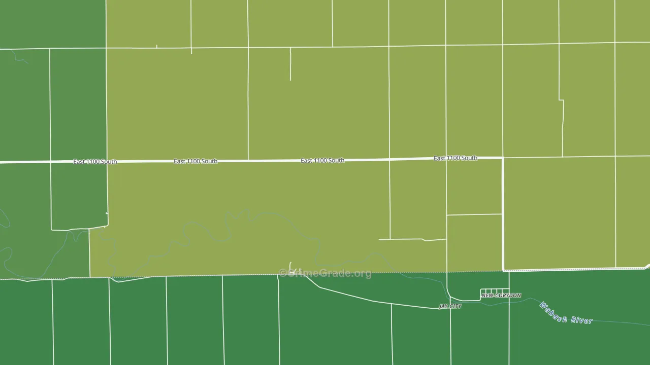 Jay City, IN Map of Vehicle Theft Rates