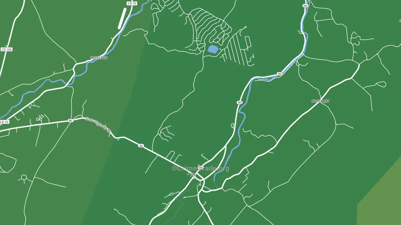 Jay, NY Map of Vehicle Theft Rates