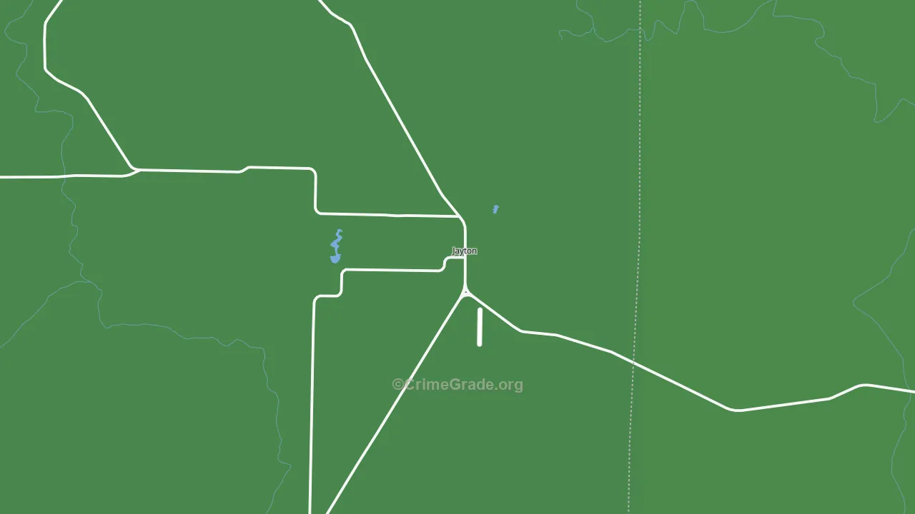 Jayton, TX Map of Vehicle Theft Rates