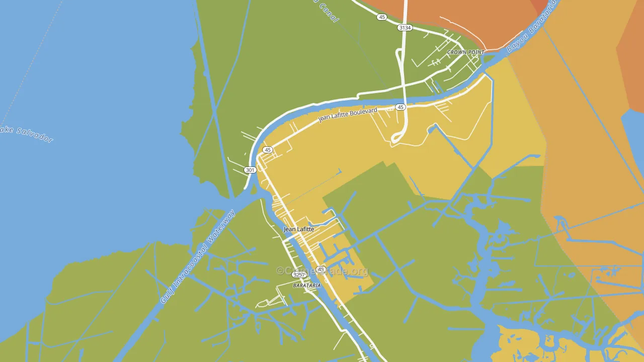 Jean Lafitte, LA Map of Vehicle Theft Rates