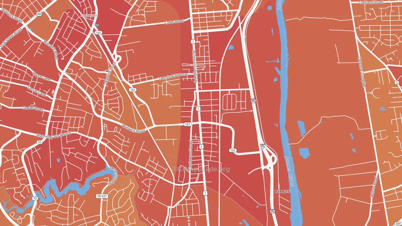 Jeff Davis, Richmond, VA Map of Vehicle Theft Rates