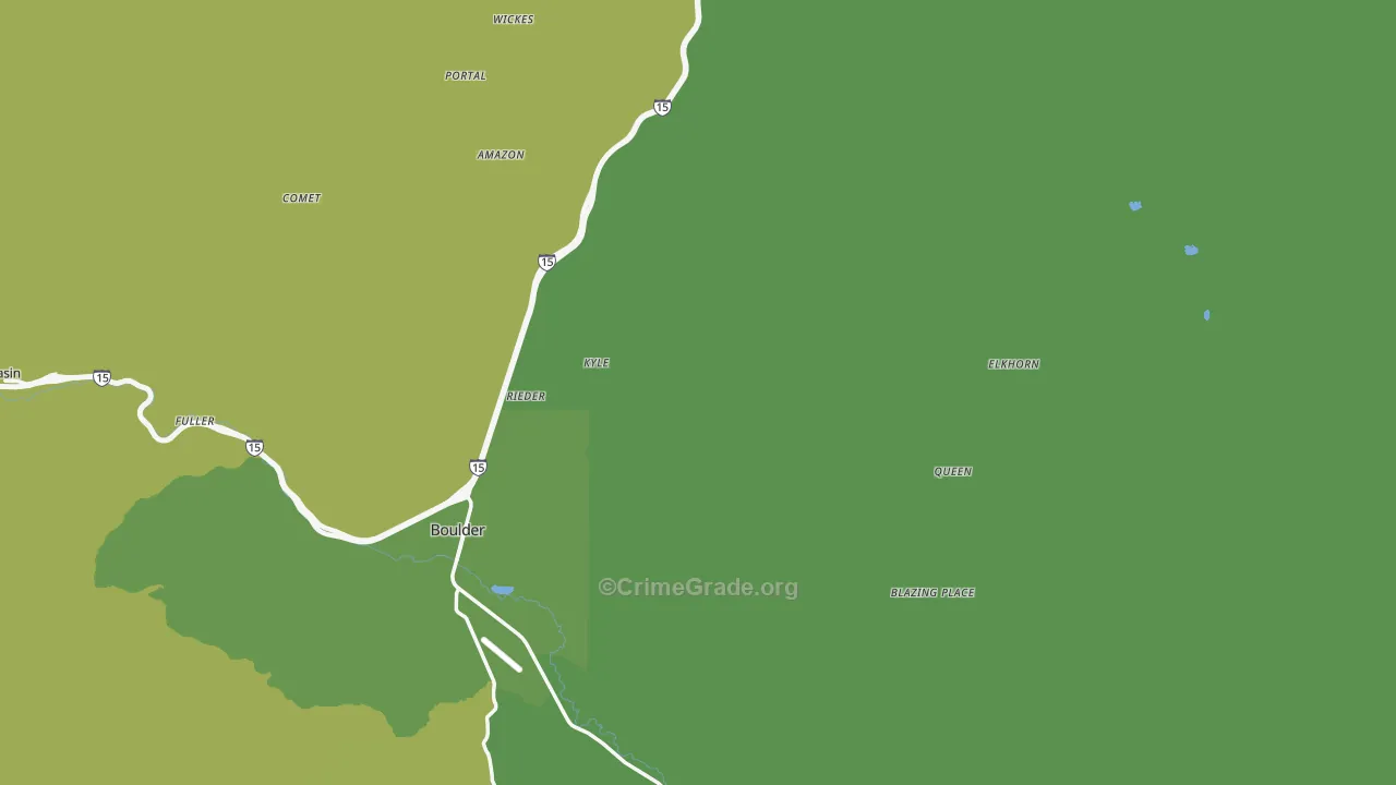Jefferson County, MT Map of Vehicle Theft Rates