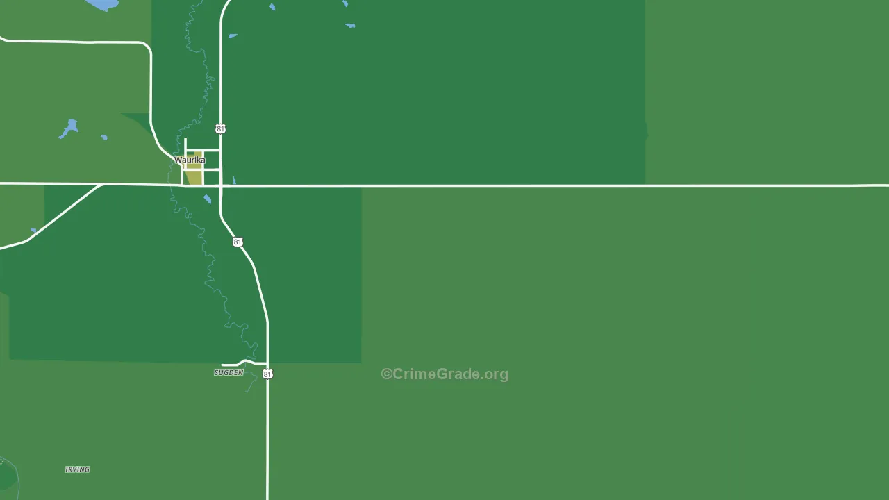 Jefferson County, OK Map of Vehicle Theft Rates