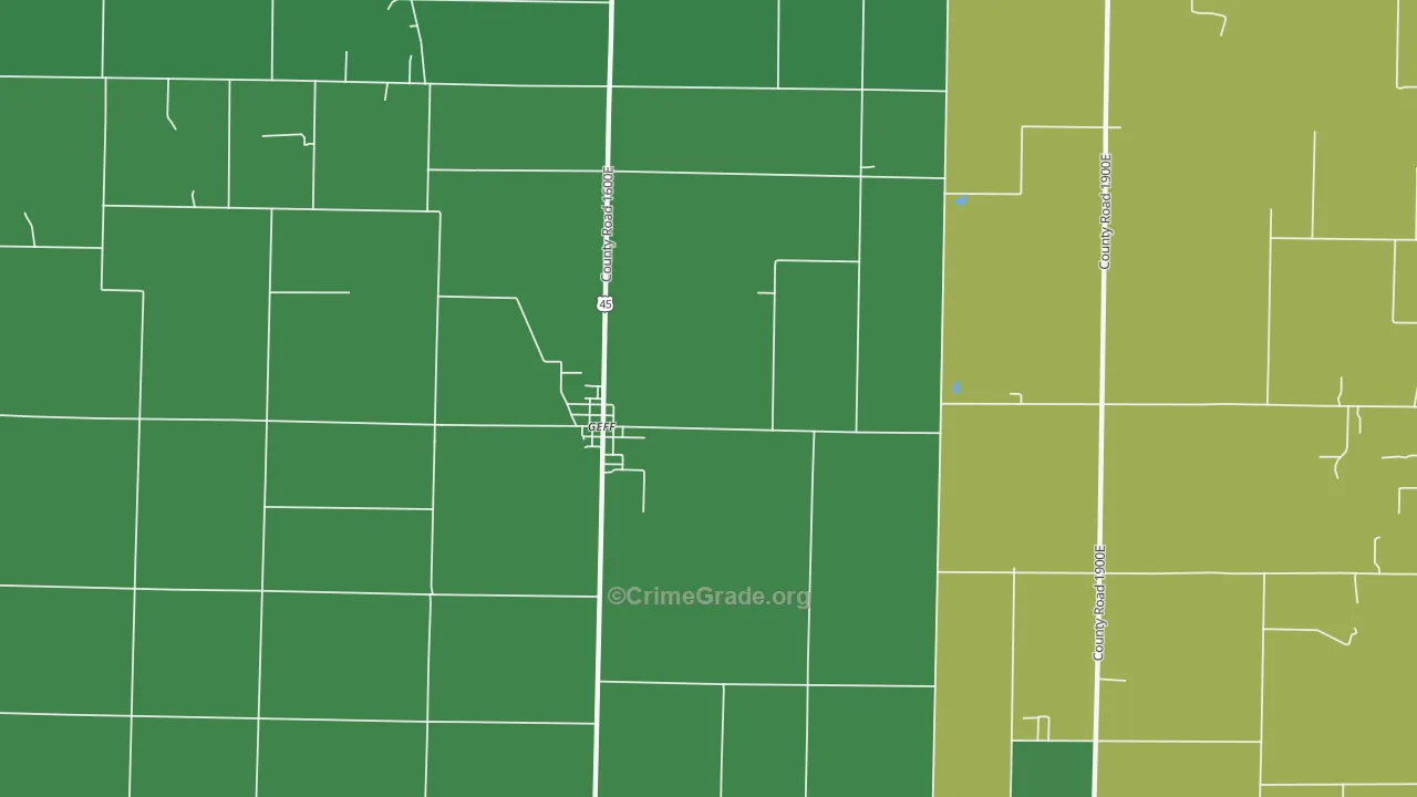 Jeffersonville, IL Map of Vehicle Theft Rates