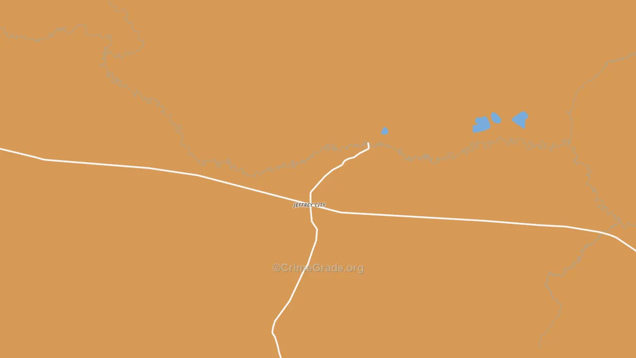 Jeffrey City, WY Map of Vehicle Theft Rates