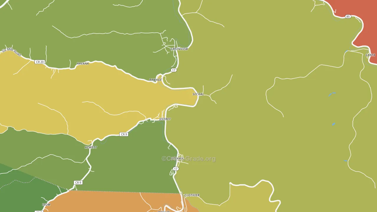 Jeffrey, WV Map of Vehicle Theft Rates
