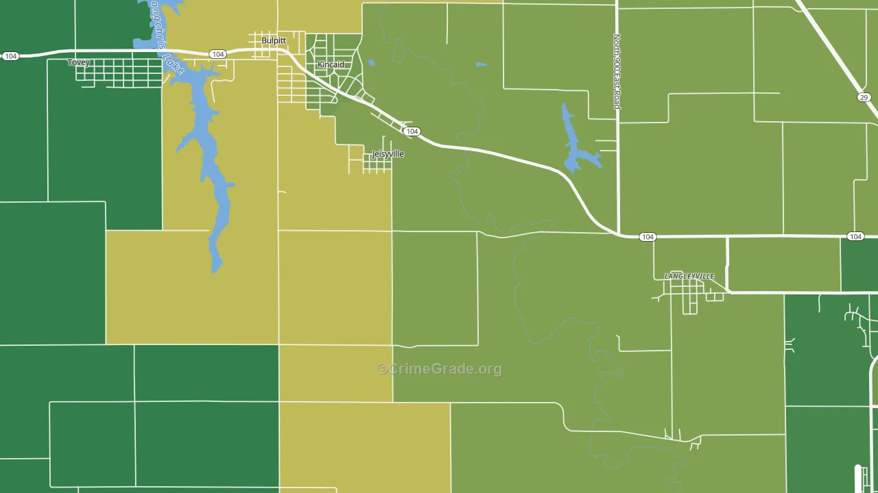 Jeiseyville, IL Map of Vehicle Theft Rates