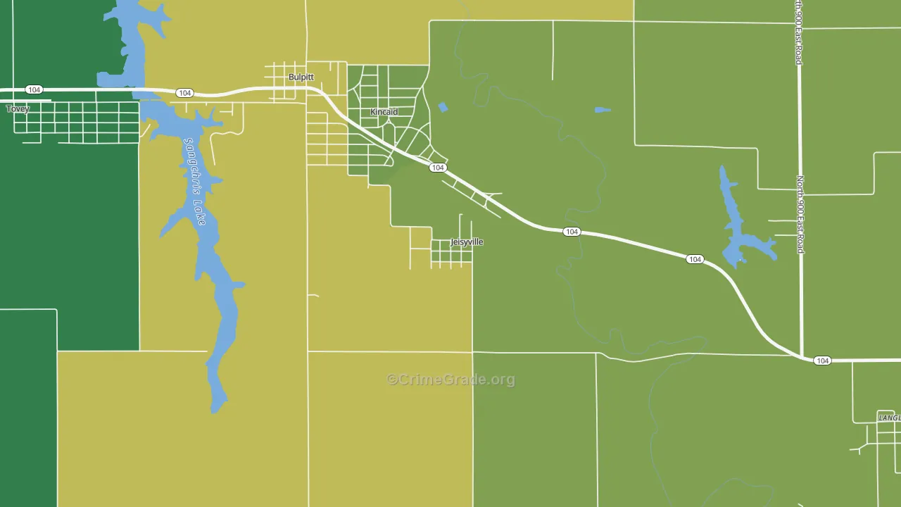 Jeisyville, IL Map of Vehicle Theft Rates