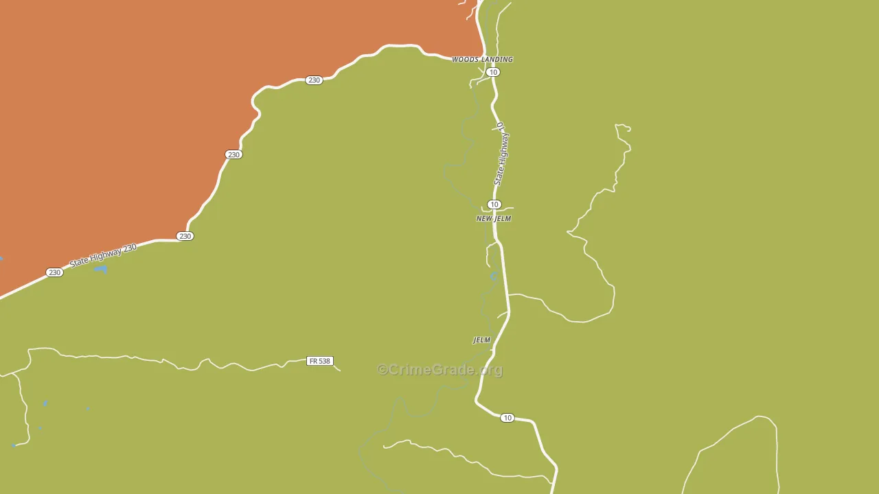 Jelm, WY Map of Vehicle Theft Rates