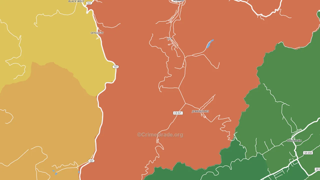 Jenkinjones, WV Map of Vehicle Theft Rates