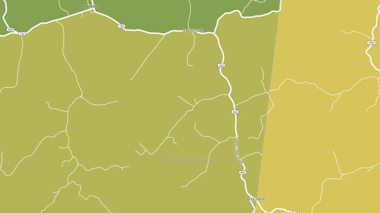 Jenkinsville, KY Map of Vehicle Theft Rates