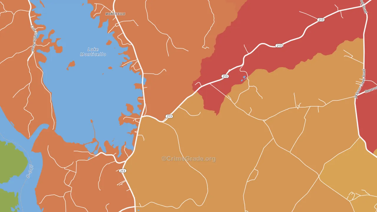 Jenkinsville, SC Map of Vehicle Theft Rates
