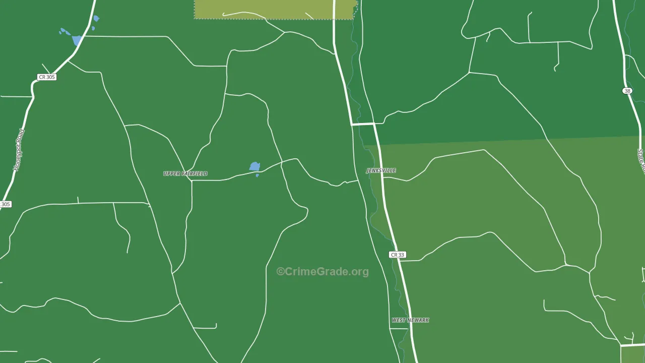 Jenksville, NY Map of Vehicle Theft Rates