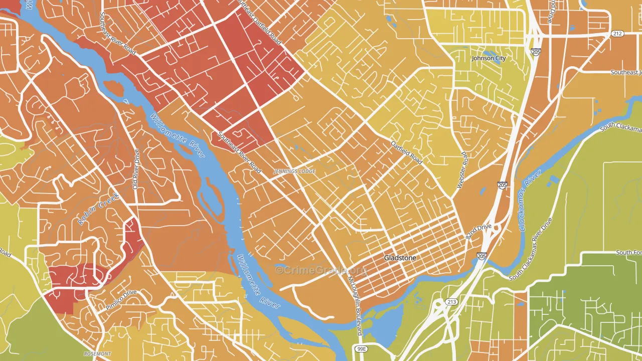 Jennings Lodge, Portland, OR Map of Vehicle Theft Rates