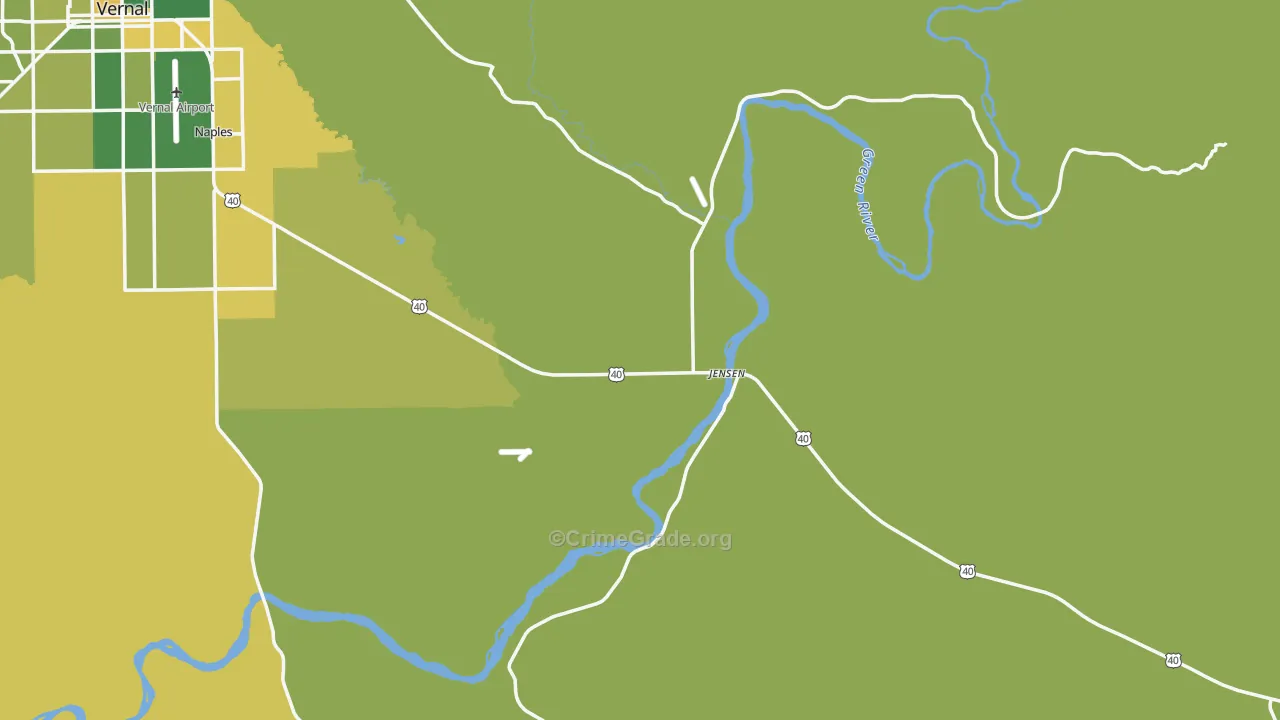 Jensen, UT Map of Vehicle Theft Rates