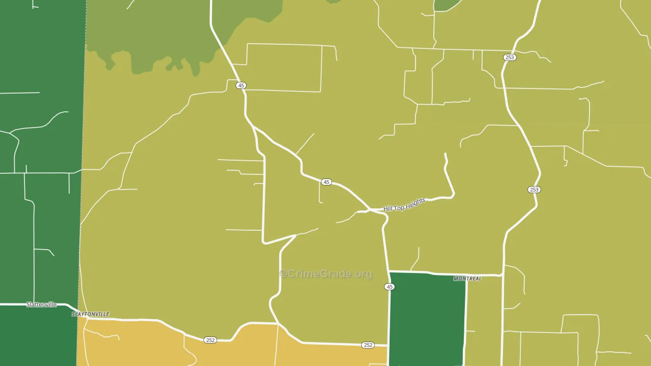 Jenson, AR Map of Vehicle Theft Rates