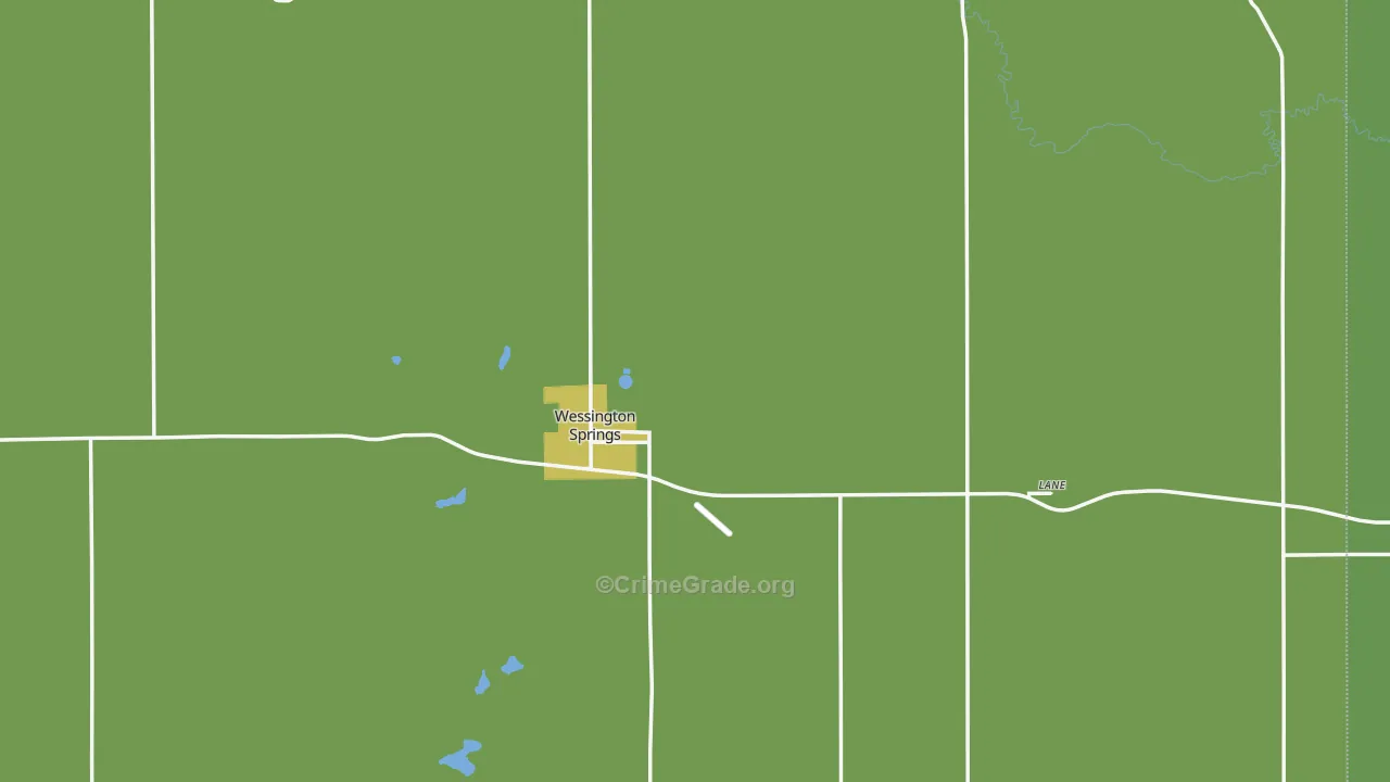 Jerauld County, SD Map of Vehicle Theft Rates