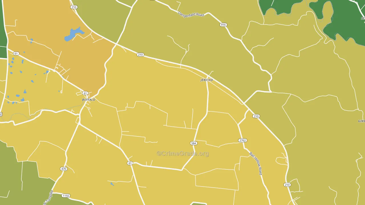 Jericho, KY Map of Vehicle Theft Rates
