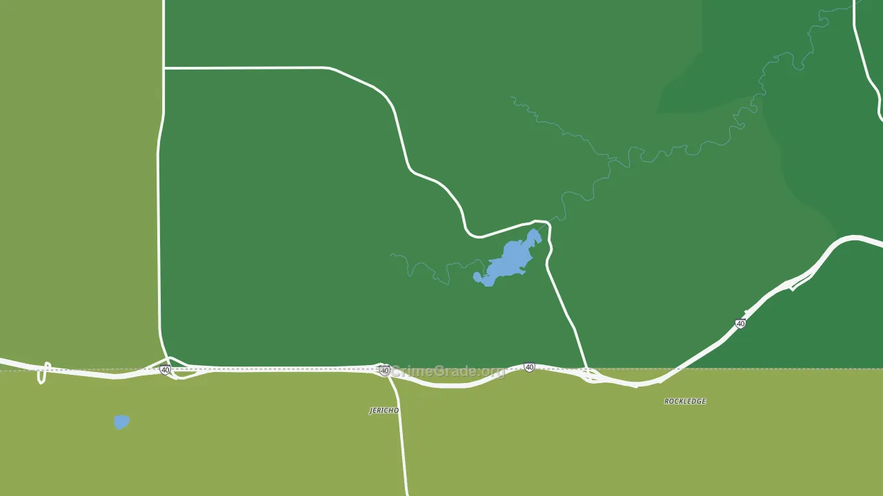 Jericho, TX Map of Vehicle Theft Rates