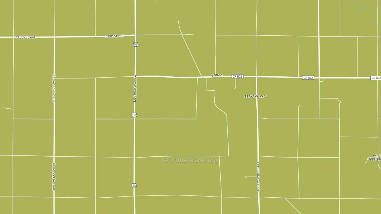 Jerico, IA Map of Vehicle Theft Rates