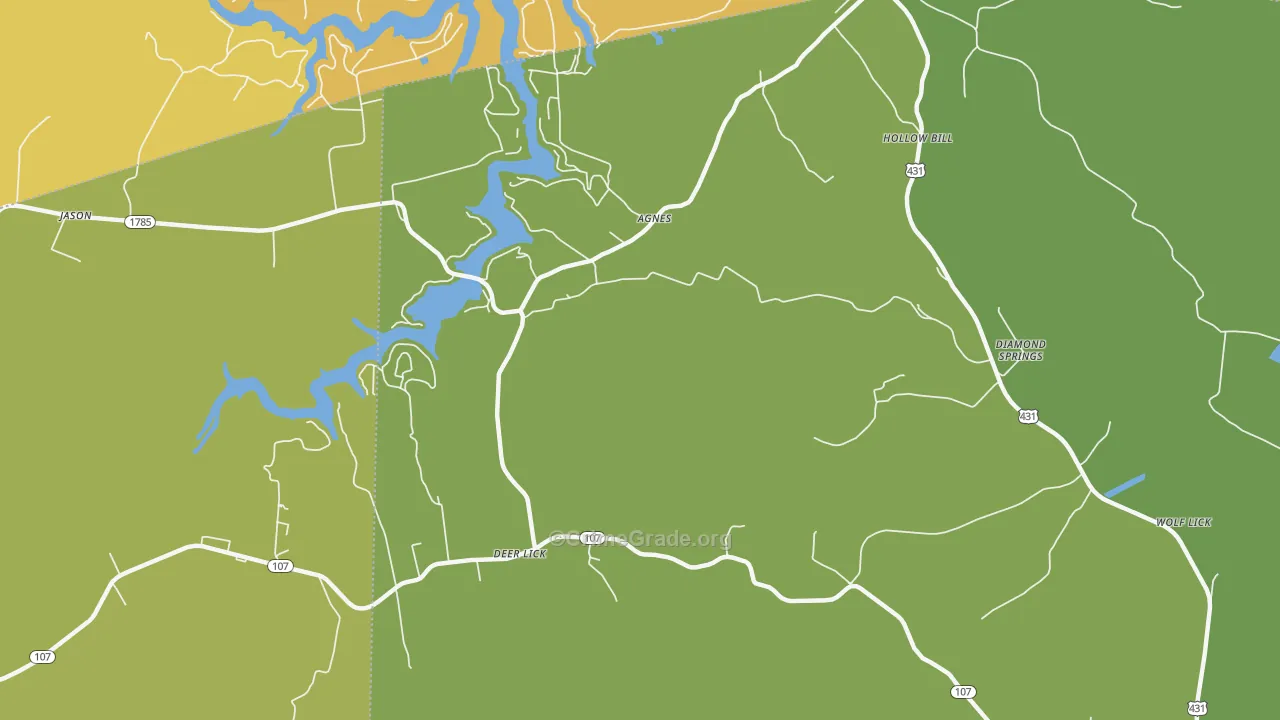 Jerico, KY Map of Vehicle Theft Rates