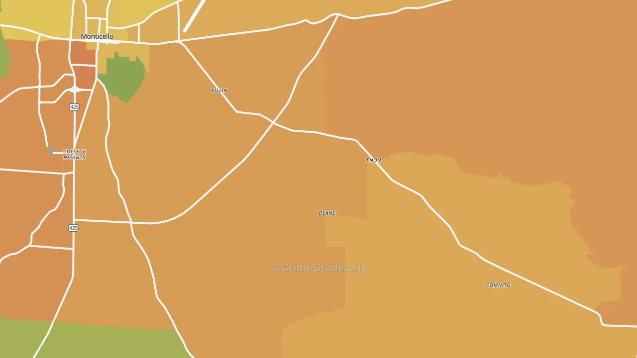 Jerome, AR Map of Vehicle Theft Rates