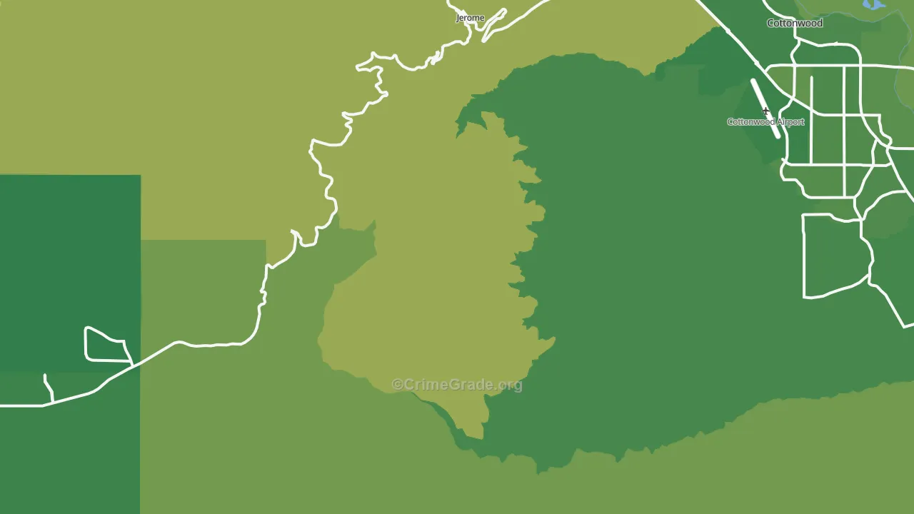 Jerome, AZ Map of Vehicle Theft Rates