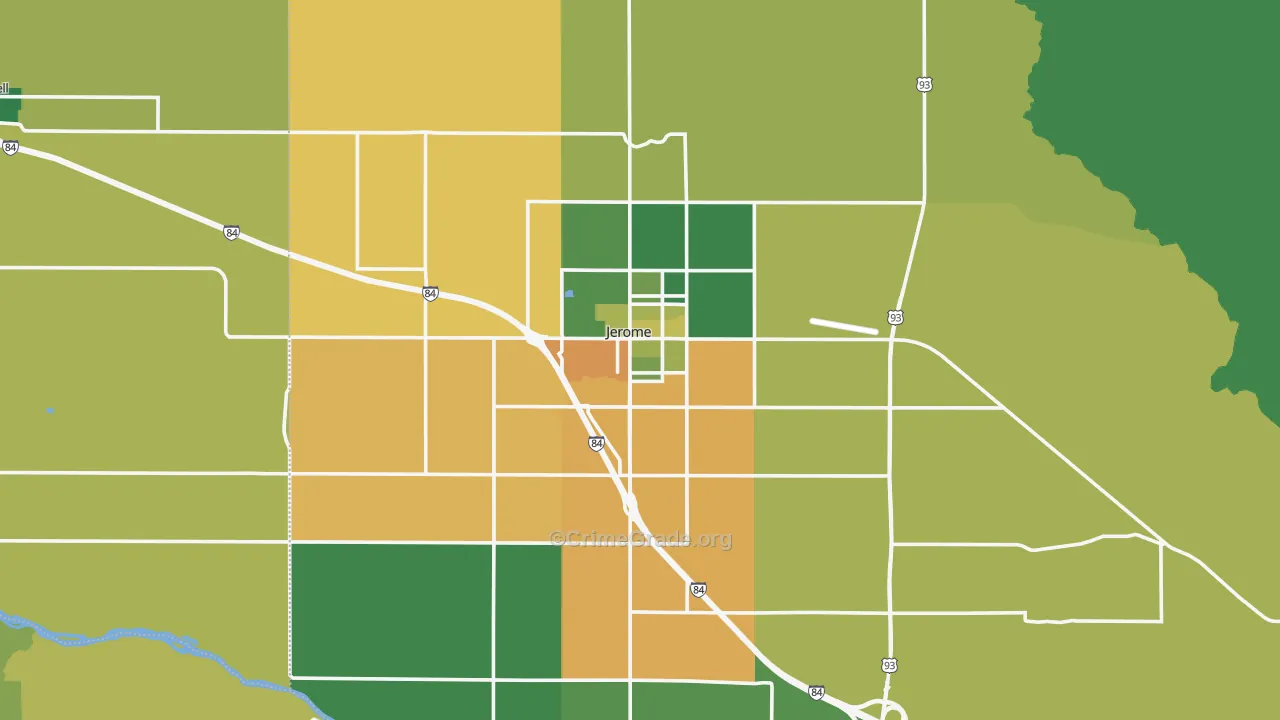 Jerome, ID Map of Vehicle Theft Rates
