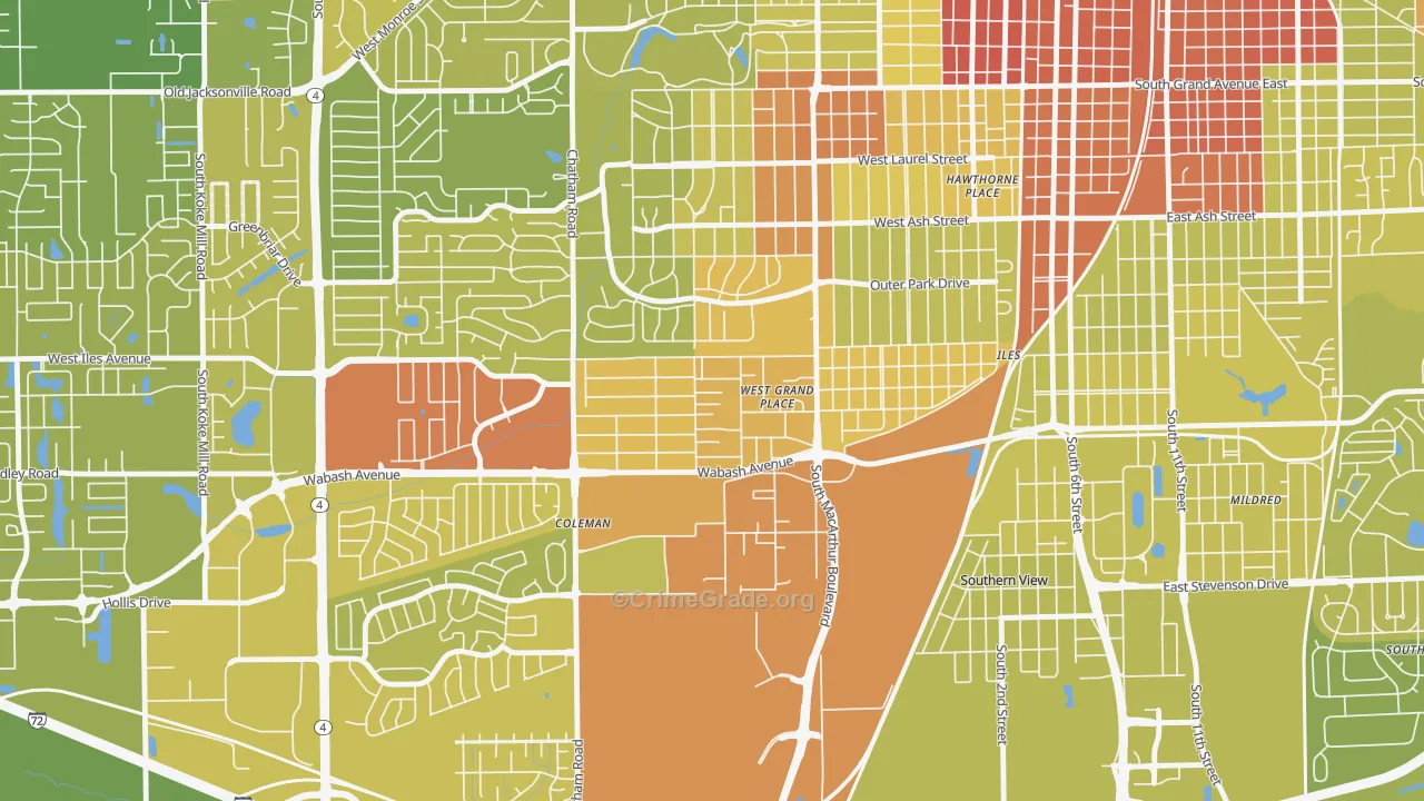 Jerome, IL Map of Vehicle Theft Rates