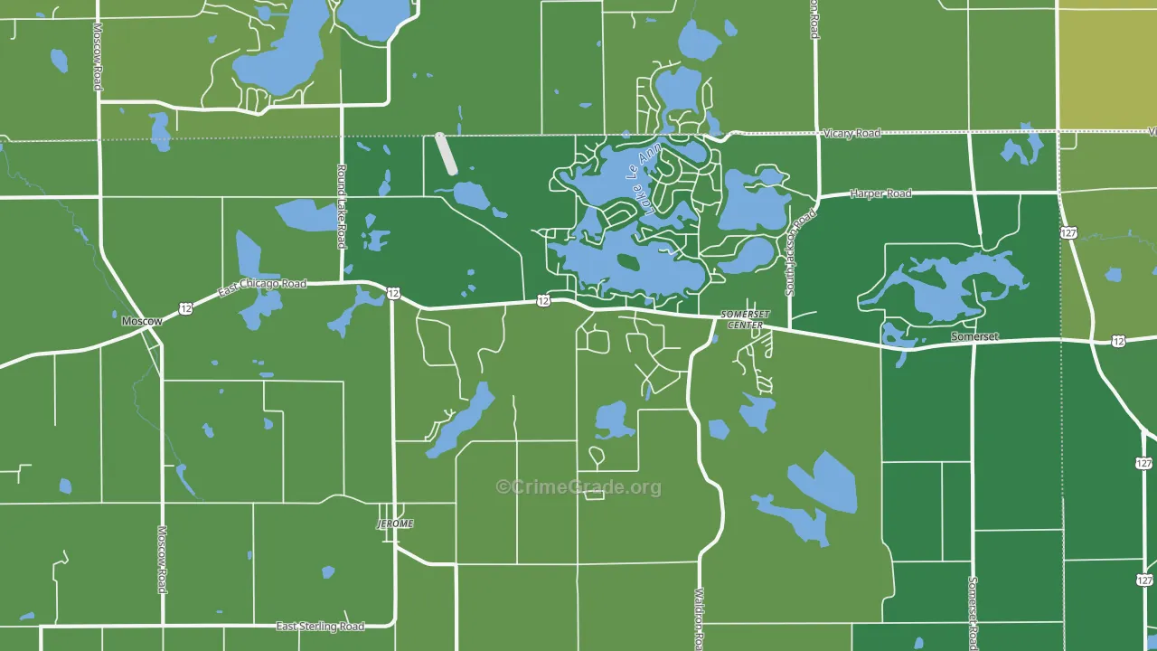 Jerome, MI Map of Vehicle Theft Rates