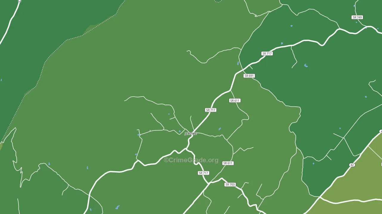 Jerome, VA Map of Vehicle Theft Rates
