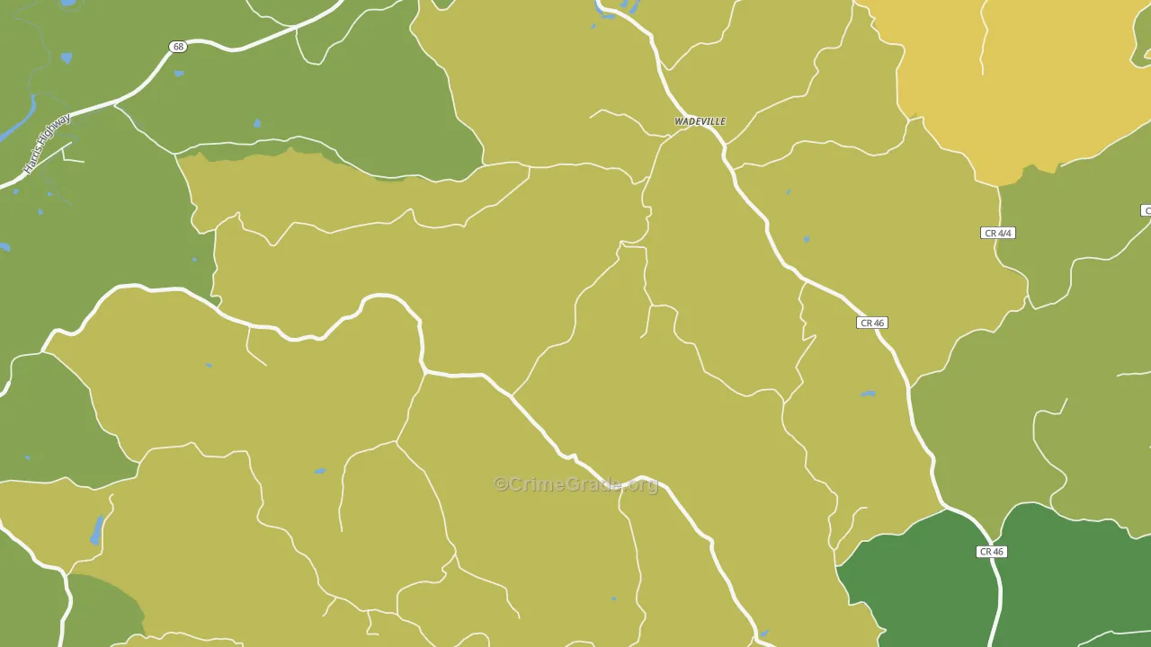Jerrys Run, WV Map of Vehicle Theft Rates