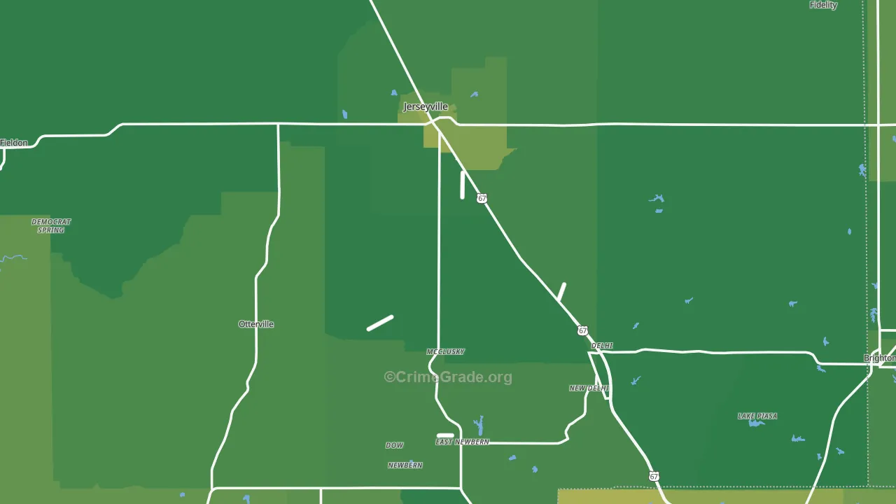 Jersey County, IL Map of Vehicle Theft Rates