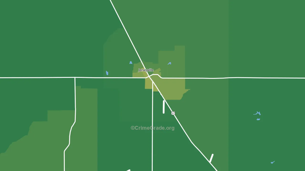 Jerseyville, IL Map of Vehicle Theft Rates
