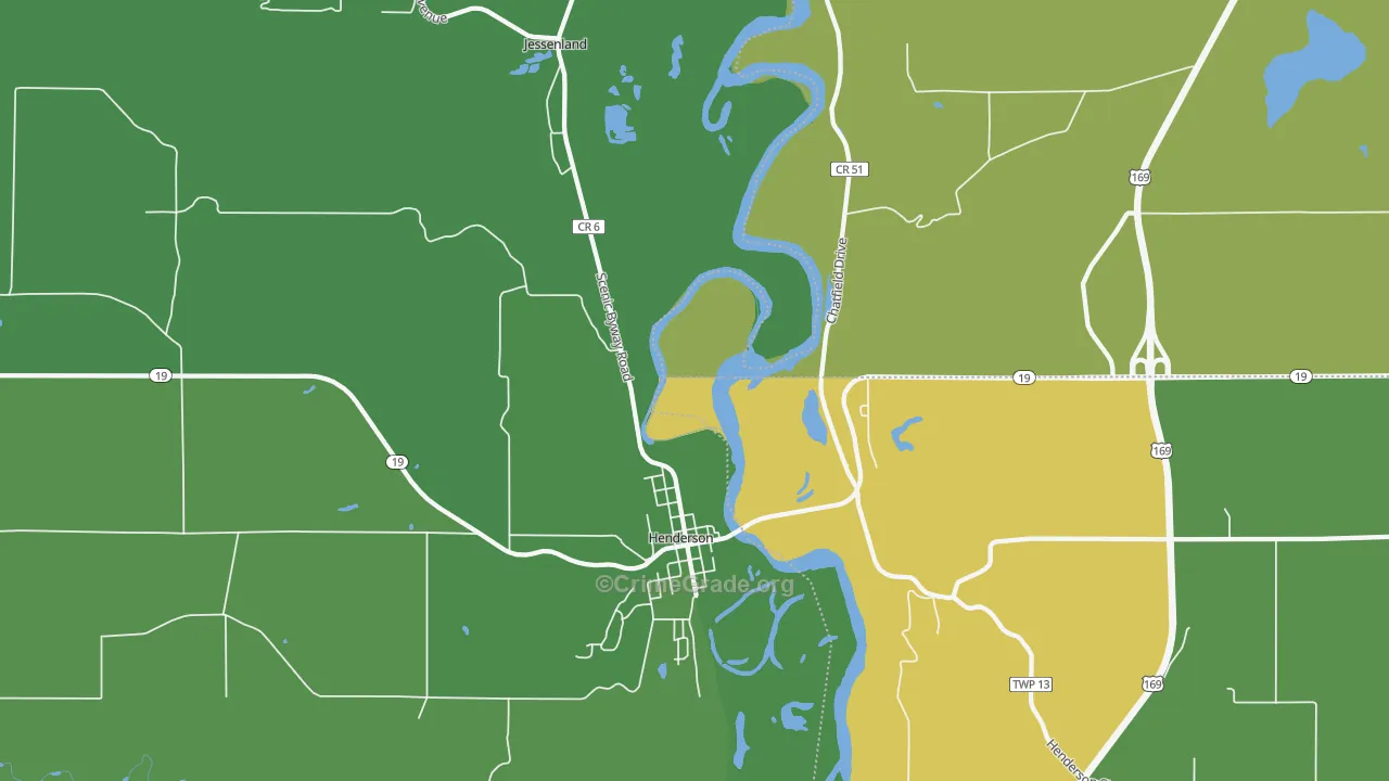Jessenland, MN Map of Vehicle Theft Rates
