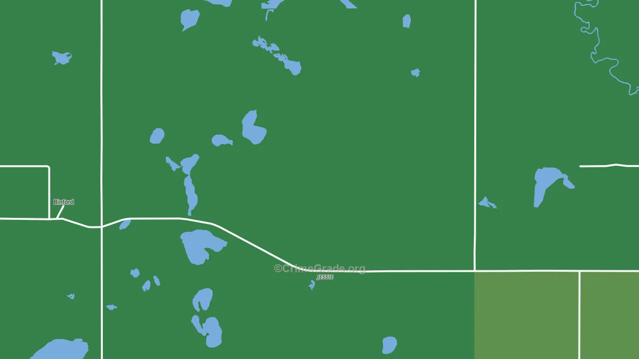 Jessie, ND Map of Vehicle Theft Rates