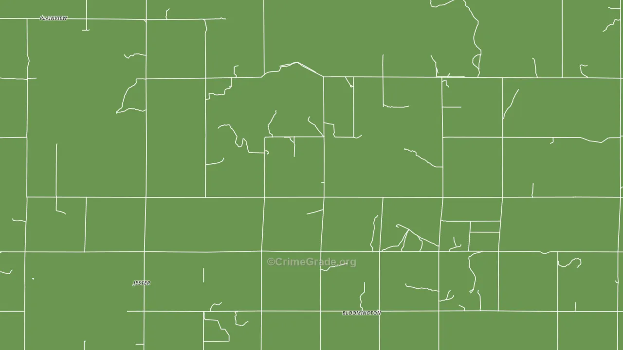 Jester, OK Map of Vehicle Theft Rates