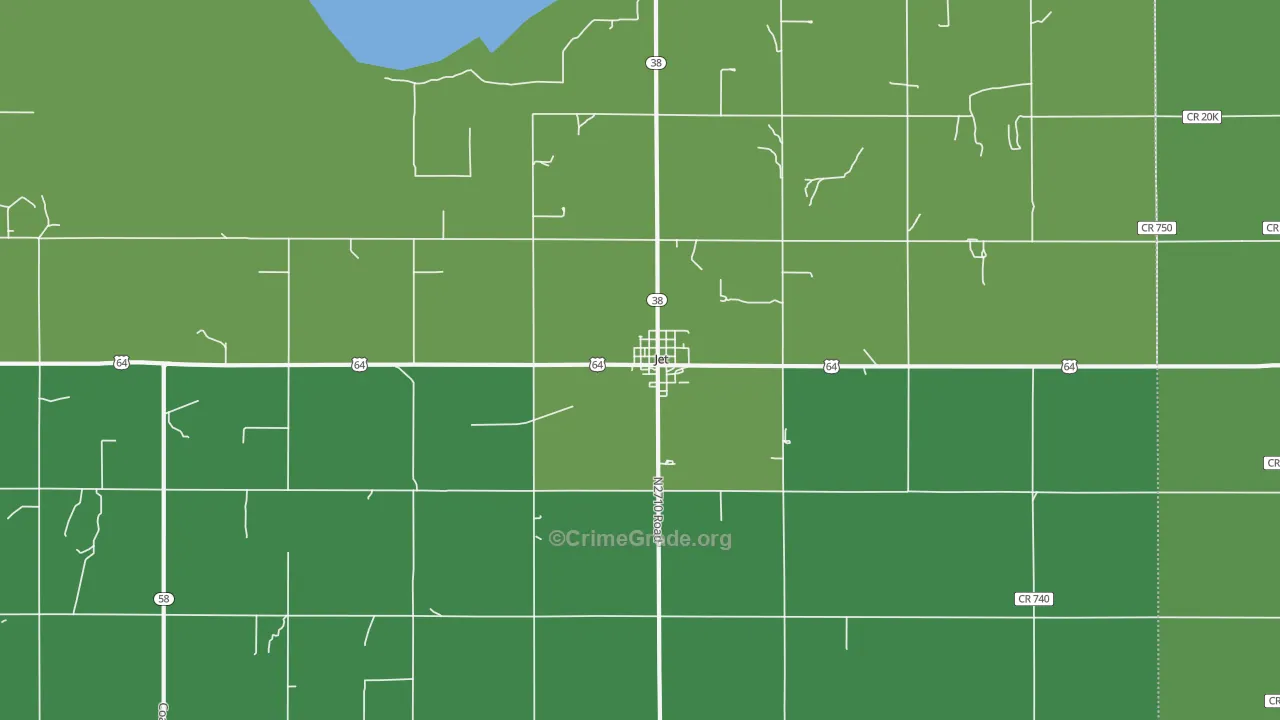 Jet, OK Map of Vehicle Theft Rates