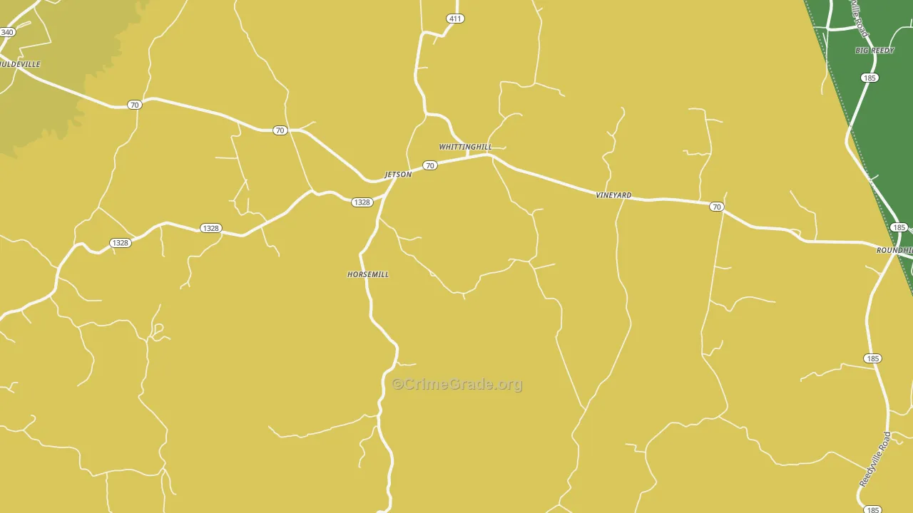 Jetson, KY Map of Vehicle Theft Rates