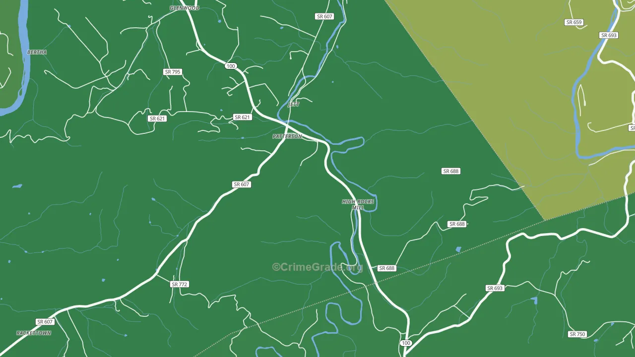 Jett, VA Map of Vehicle Theft Rates