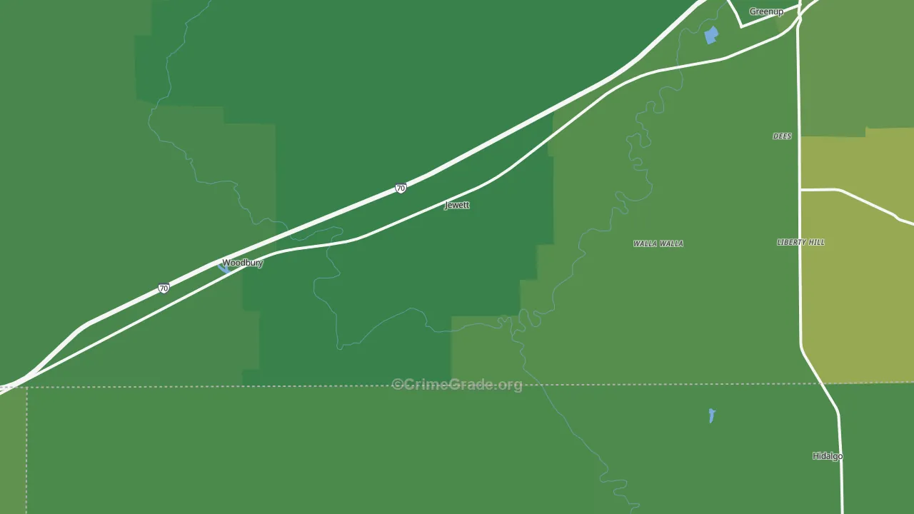 Jewett, IL Map of Vehicle Theft Rates