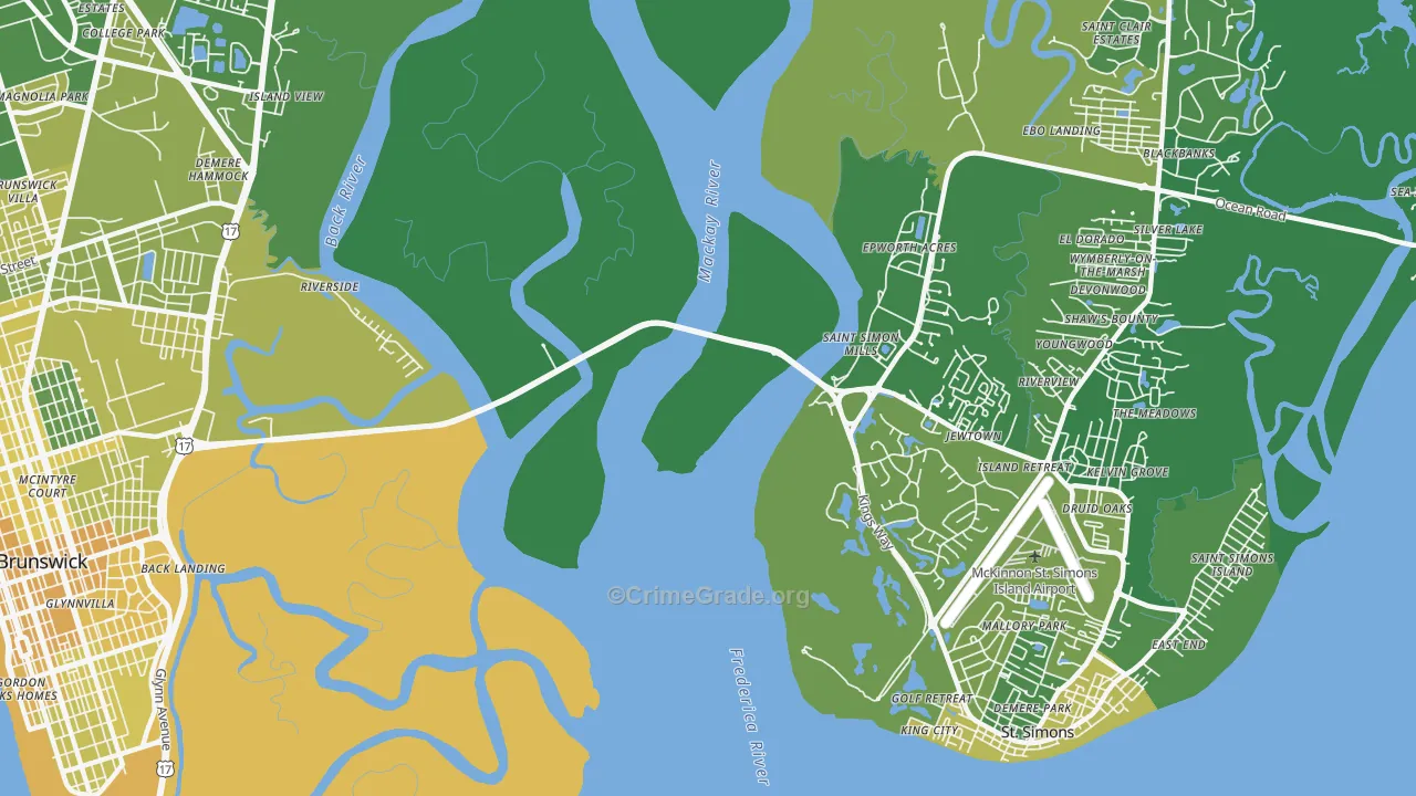 Jewtown, GA Map of Vehicle Theft Rates