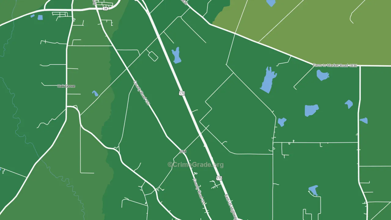 Jiba, TX Map of Vehicle Theft Rates